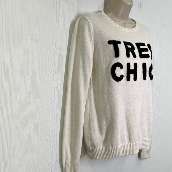 Forever 21 - TRES Chic Embroidered Crewneck Long Sleeve Knit Sweater Size Medium - Picture 3 of 9